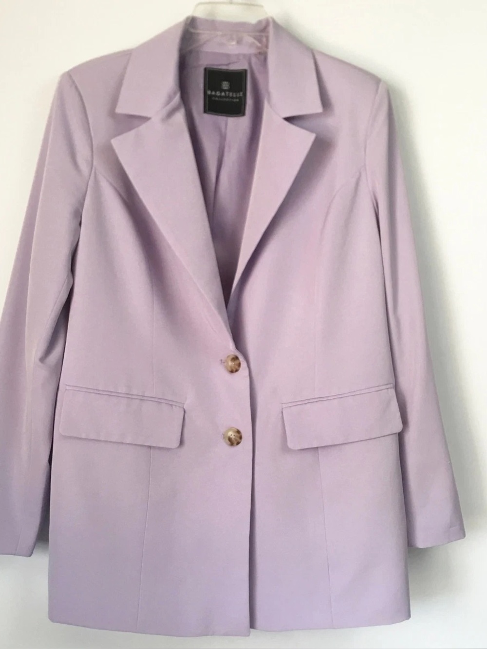 Bagatelle Womens  Oversized Menswear Blazer, Purple Lavender Size Small Medium